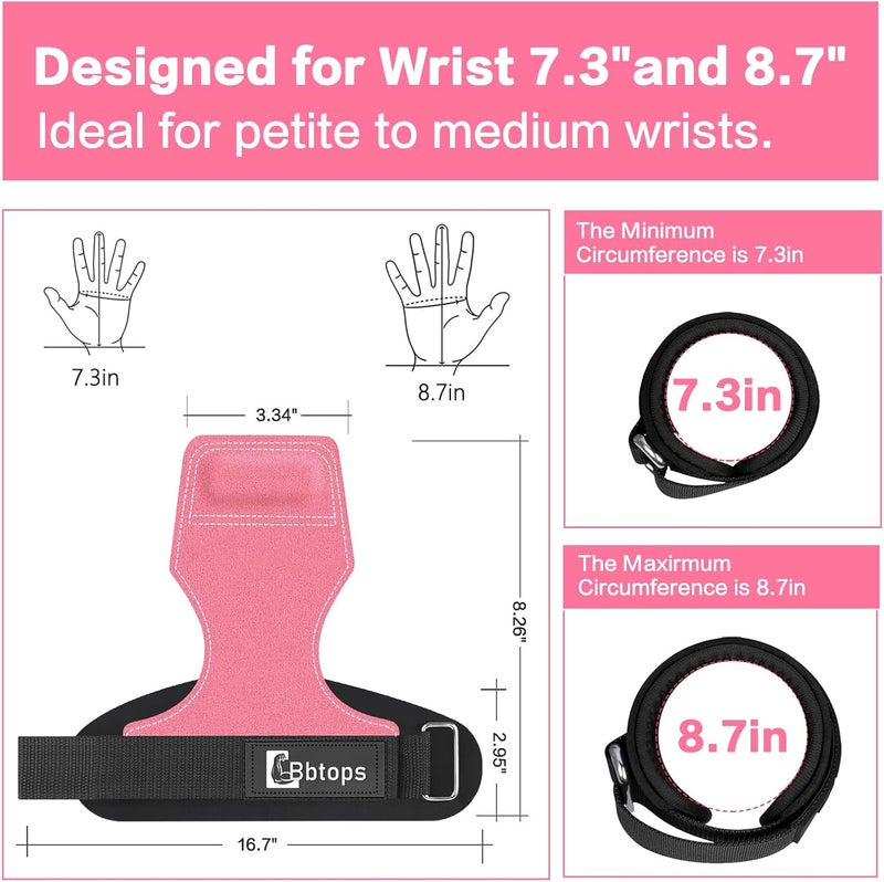 Bbtops Weight Lifting Wrist Strap, Double-Layer Leather Wrist Straps for Gym Strength Training Weightlifting,Deadlift and Powerlifting, Enhance Grip Strength Neoprene Padding Gym Workout Lifting Straps for Men & Women (Pair) - Image 2